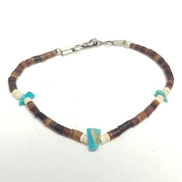 Vintage Boho Style Beaded Bracelet, Earth Tones, Natural Beads, Estate - Picture 6 of 6